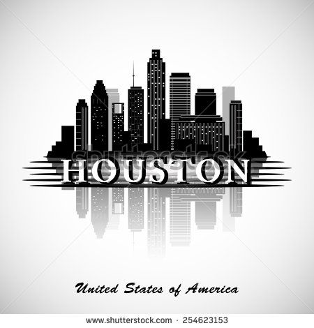 450x470 Houston Skyline Silhouette Houston Texas Skyline City Silhouette - Houston Skyline Sketch