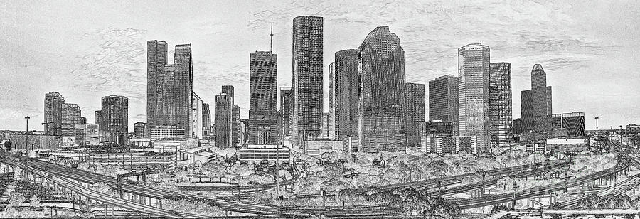 Houston Skyline Sketch at PaintingValley.com | Explore collection of