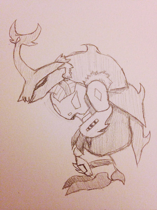 320x427 Just A Rough Sketch For Now ) Rhinoceros Horned Beetle Leader - How Do You Spell Sketch