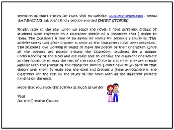 350x263 How To Write A Character Sketch Activity By Creative Couple Tpt - How To Do A Character Sketch