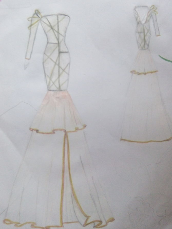 670x893 How To Draw A Dress 10 Steps (With Pictures) - How To Draw A Dress Sketch