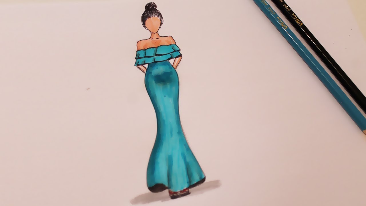 1280x720 How To Draw A Dress - How To Draw A Dress Sketch