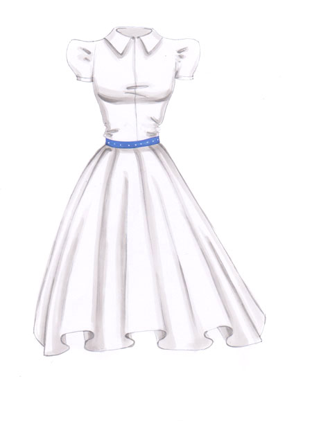 450x618 How To Draw White Fabric I Draw Fashion - How To Draw A Dress Sketch