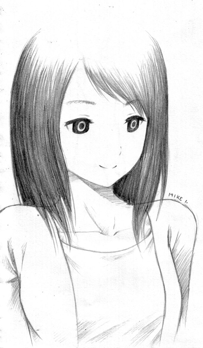 683x1171 Girl Sketch By Mikeinel - How To Draw A Sketch Of A Girl