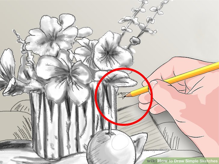 728x546 How To Draw Simple Sketches 13 Steps (With Pictures) - How To Draw A Sketch Step By Step