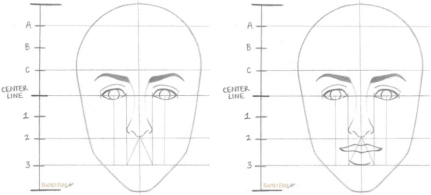 877x397 How To Draw A Female Face In 8 Steps Rapidfireart - How To Draw A Sketch Step By Step