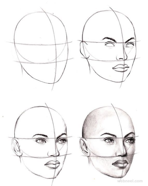 571x720 How To Draw A Face - How To Draw Face Sketch