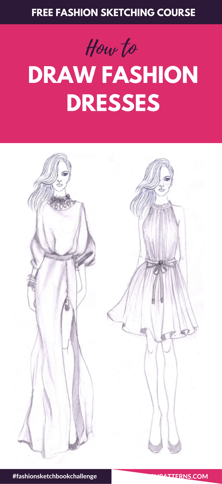 735x1600 Sketch Like Pro In 30 Days With Free Fashion Illustration Course - How To Draw Fashion Sketches