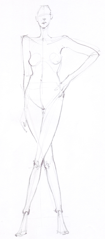 356x807 Learn How To Draw Five Simple Fashion Poses - How To Fashion Sketch