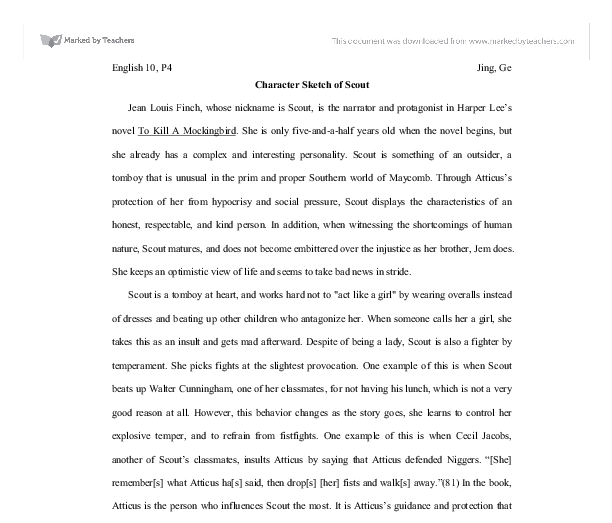 612x523 Character Sketch Of Scout - How To Write A Character Sketch