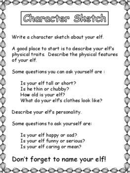 263x350 Christmas Writing Activity Write A Character Sketch About Your Elf - How To Write A Character Sketch