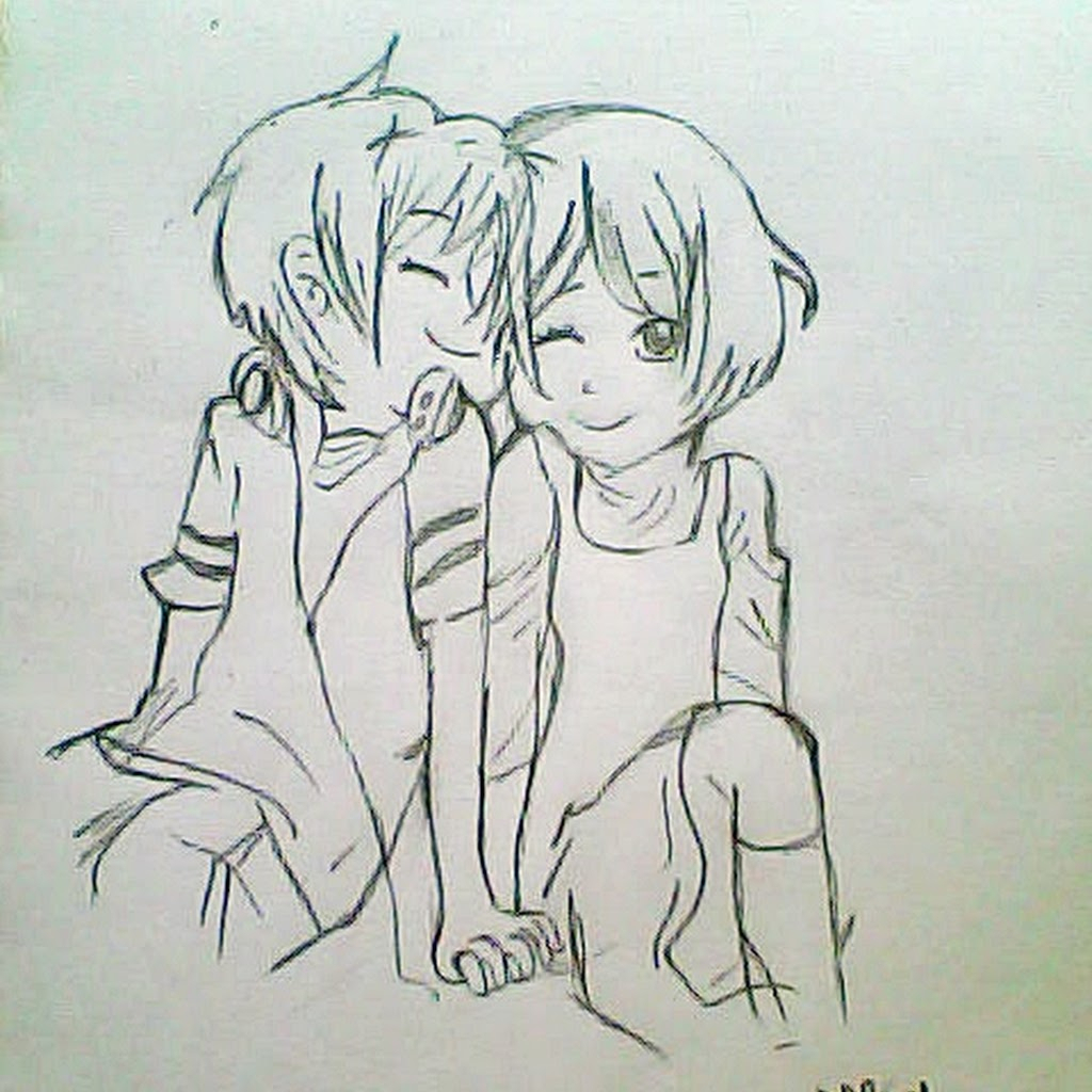 1024x1024 Anime Couple Hugging Sketch Pictures Shaded Couple Hug Drawing - Hug Sketch