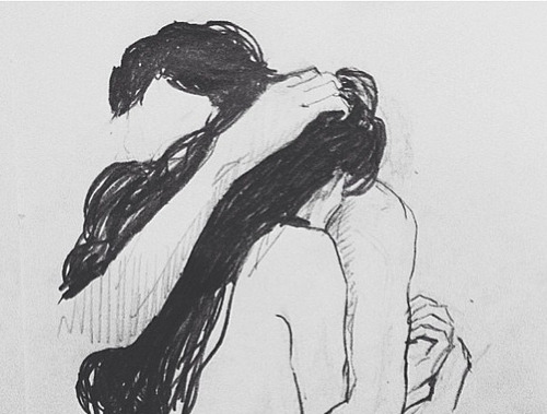 500x379 Love Drawing Illustration Art Couple Forever Heart Hug Sketch - Hug Sketch