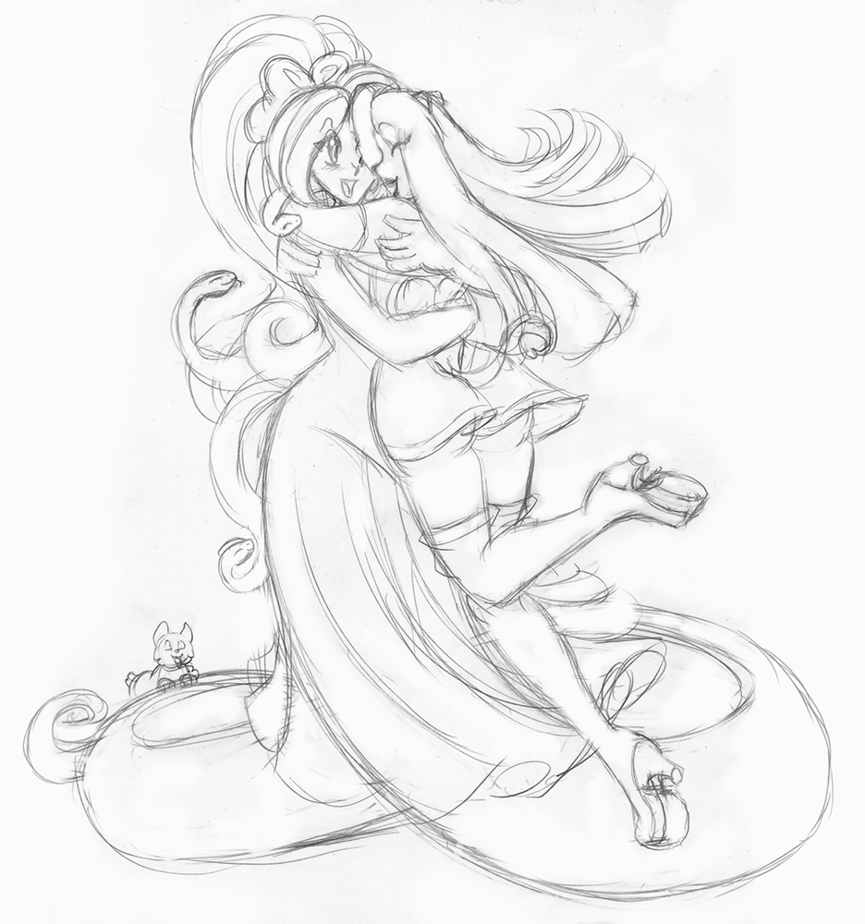 865x924 Azura And Ruby Hug Sketch By Akuoreo - Hug Sketch