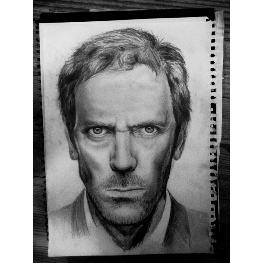 900x900 Hugh By Madeleine Strand - Hugh Laurie Sketch