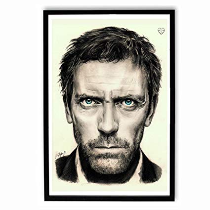 425x425 Speaking Walls Hugh Laurie House M D Sketch Work Poster - Hugh Laurie Sketch