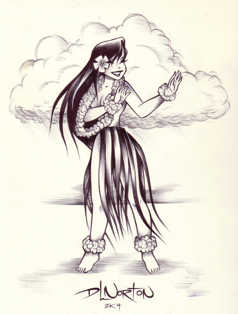 800x1056 Hula Girl Drawing, Pencil, Sketch, Colorful, Realistic Art Images - Hula Girl Sketch