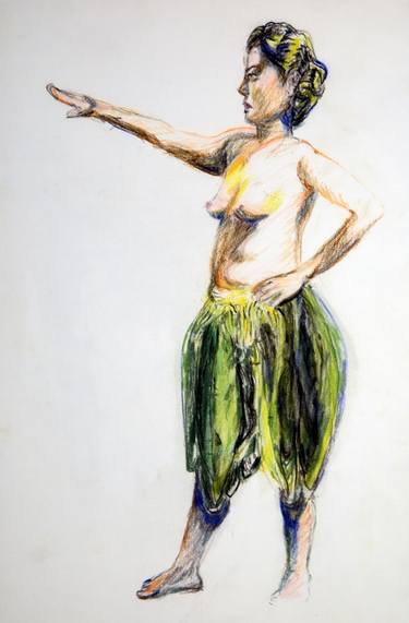 375x571 Hula Girl Drawing By Toby Rabiner Saatchi Art - Hula Girl Sketch