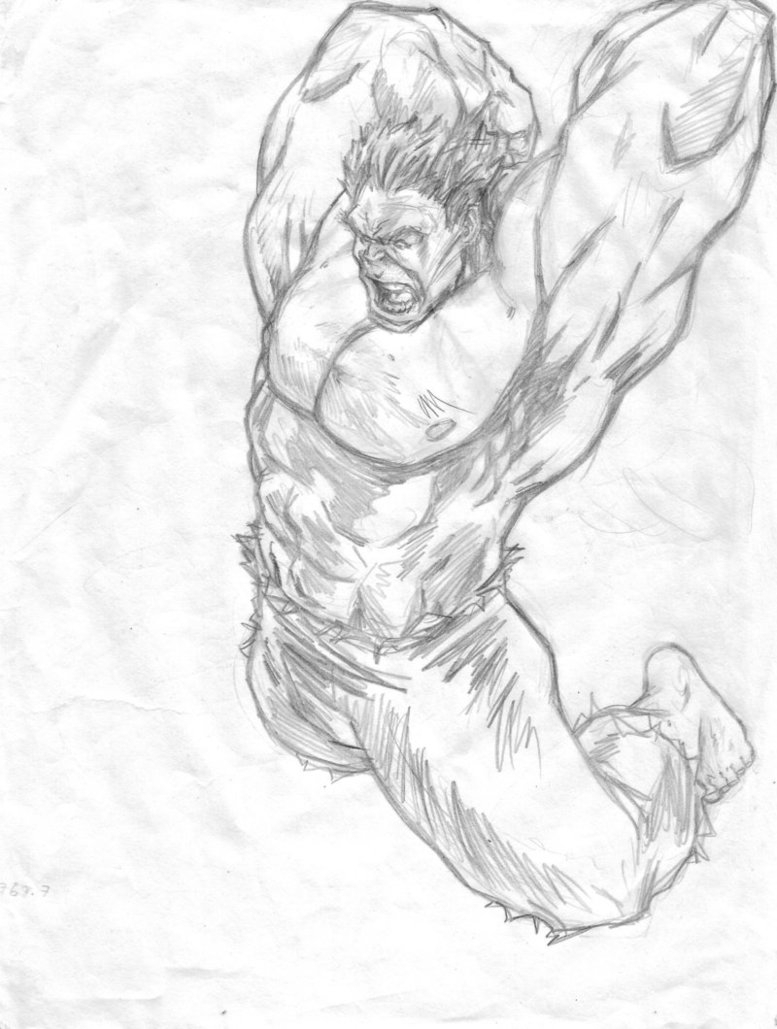 Hulk Pencil Sketch Hulk Pencil Drawing At Getdrawings Free For - Hulk Penci...