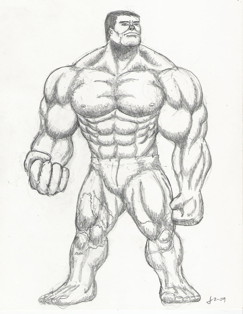 Realistic Hulk Face Drawing