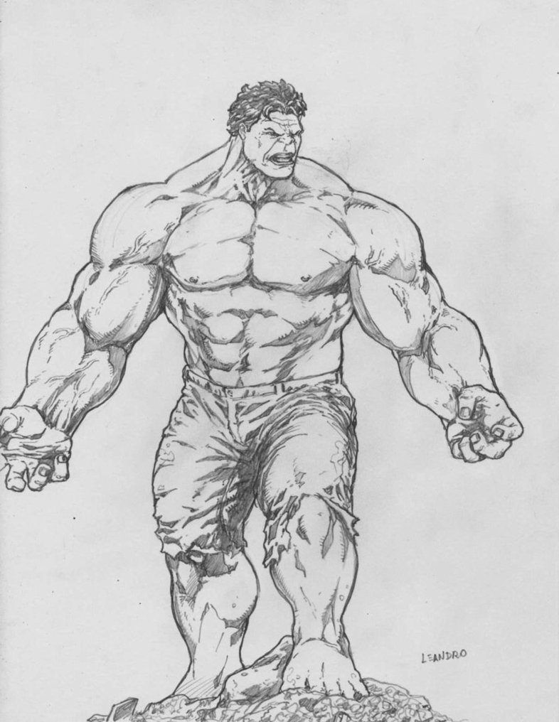 786x1016 Incredible Hulk Pencil Drawings - Hulk Pencil Sketch
