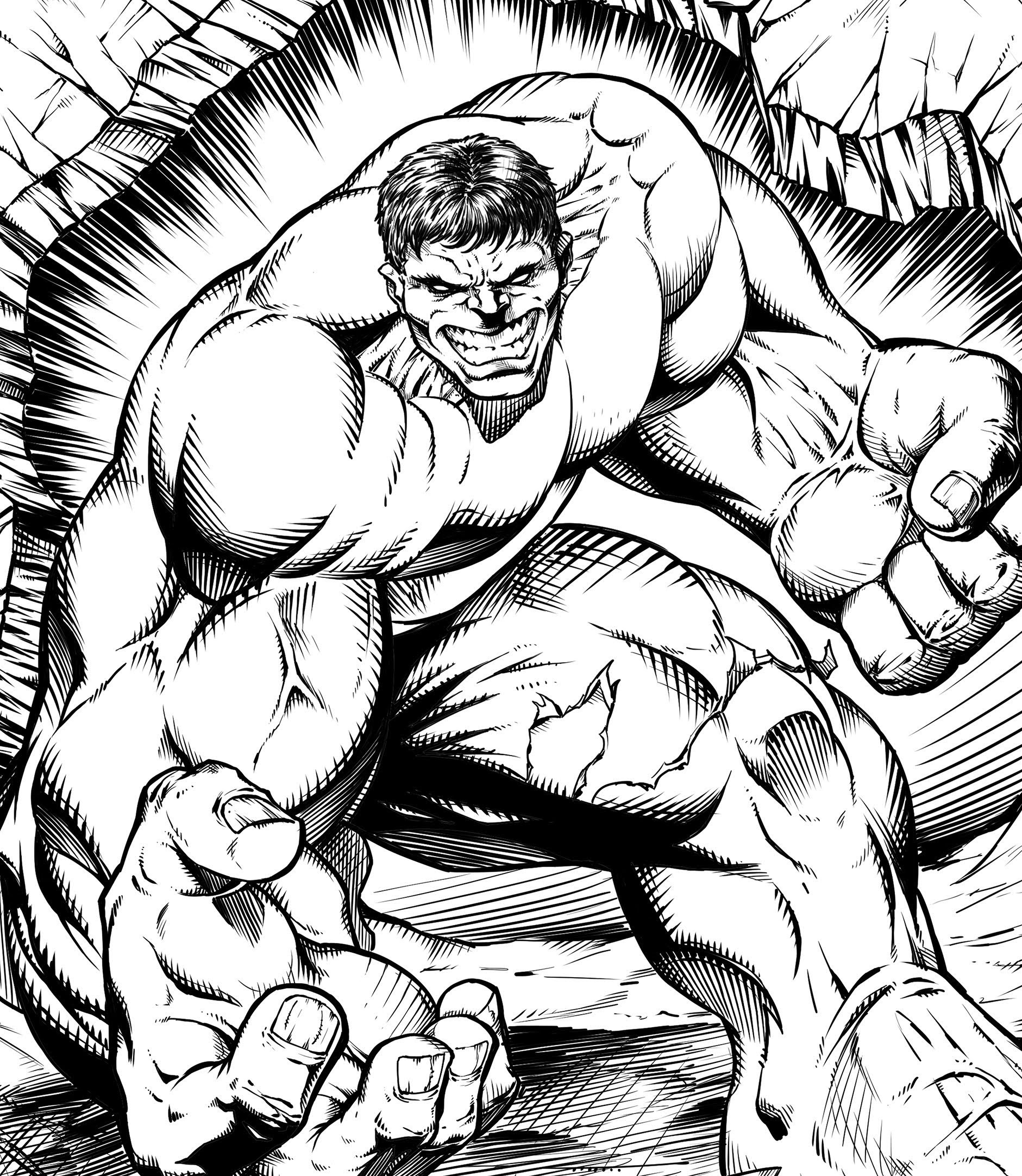 1881x2165 Incredible Pencil Drawings - Hulk Pencil Sketch