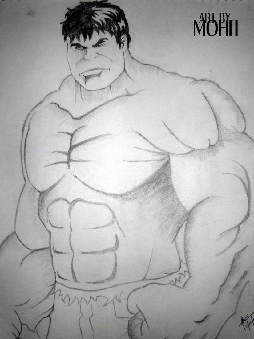 825x1100 Hulk 2 Sketch By Mohit Touchtalent - Hulk Sketch