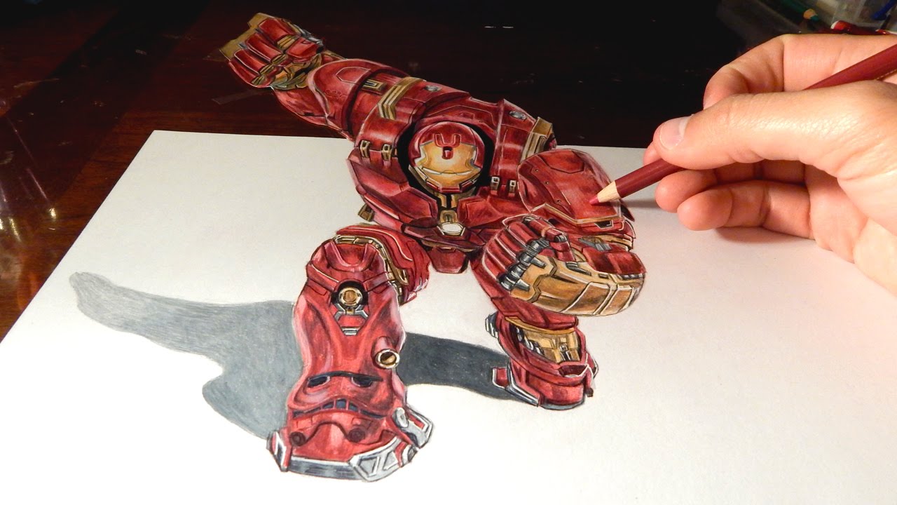 1280x720 Hulkbuster Amazing 3d Anamorphic Drawing Illusion - Hulkbuster Sketch