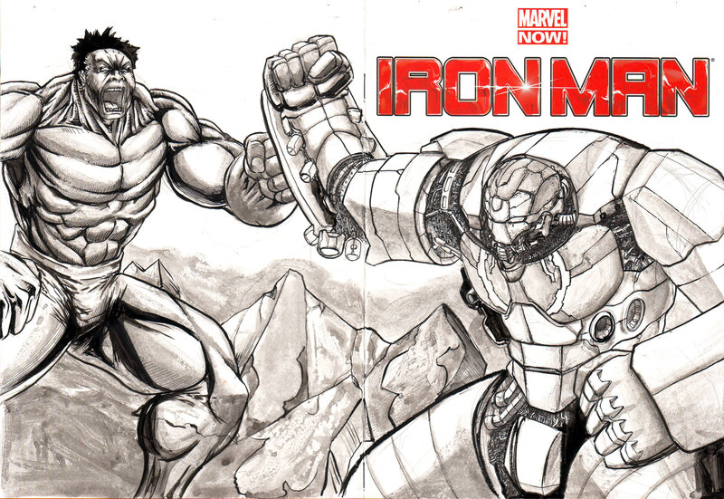 800x551 Hulk Vs Hulkbuster By Madd Sketch - Hulkbuster Sketch