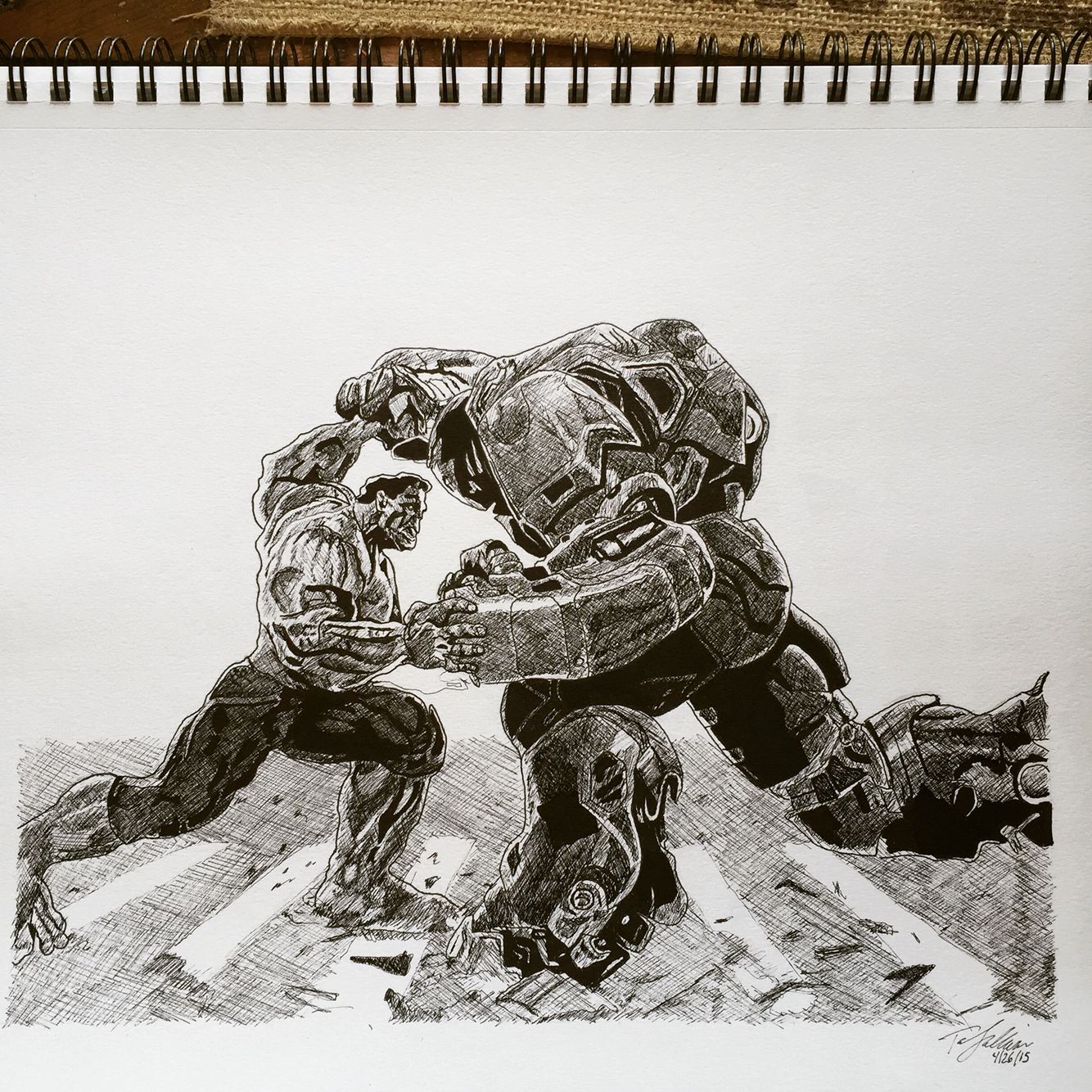 1334x1334 Avengers - Hulkbuster Sketch