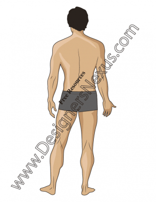 316x409 Mens Fashion Figure Sketch V8 Back View - Human Back Sketch