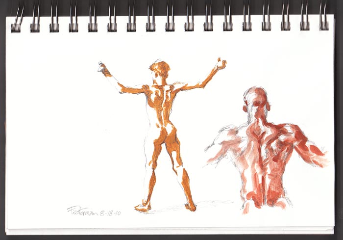 700x489 William Fiesterman One Painting Or Drawing Per Day Anatomy - Human Back Sketch