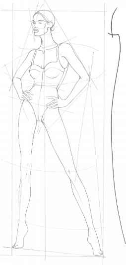 254x533 The Fashion Plate - Human Body Structure Sketch