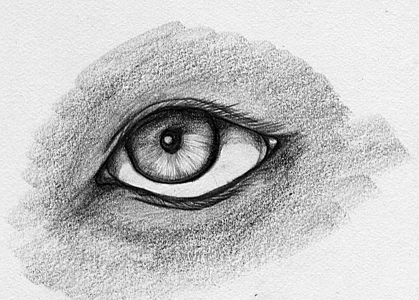 607x435 Human Eye Sketches - Human Eye Sketch