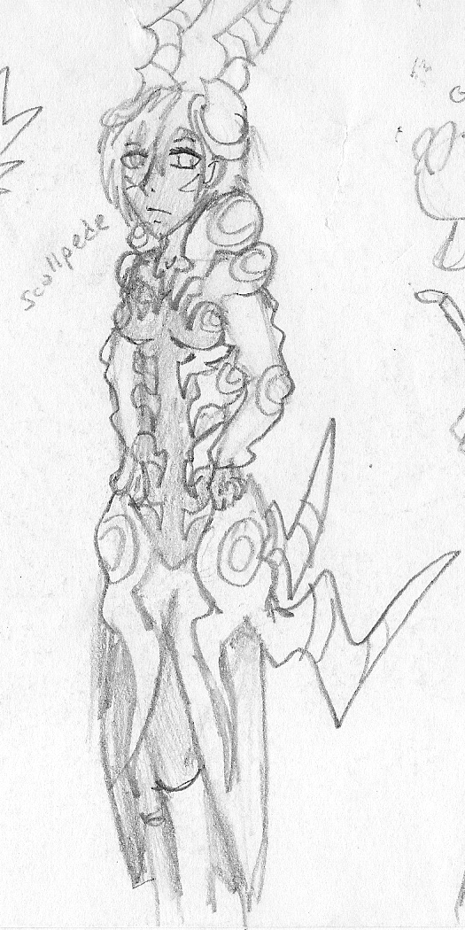 525x1050 Scollipede Human Form Sketch By Ningeko - Human Form Sketch