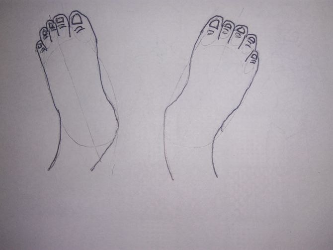670x503 3 Ways To Draw Human Feet - Human Leg Sketch