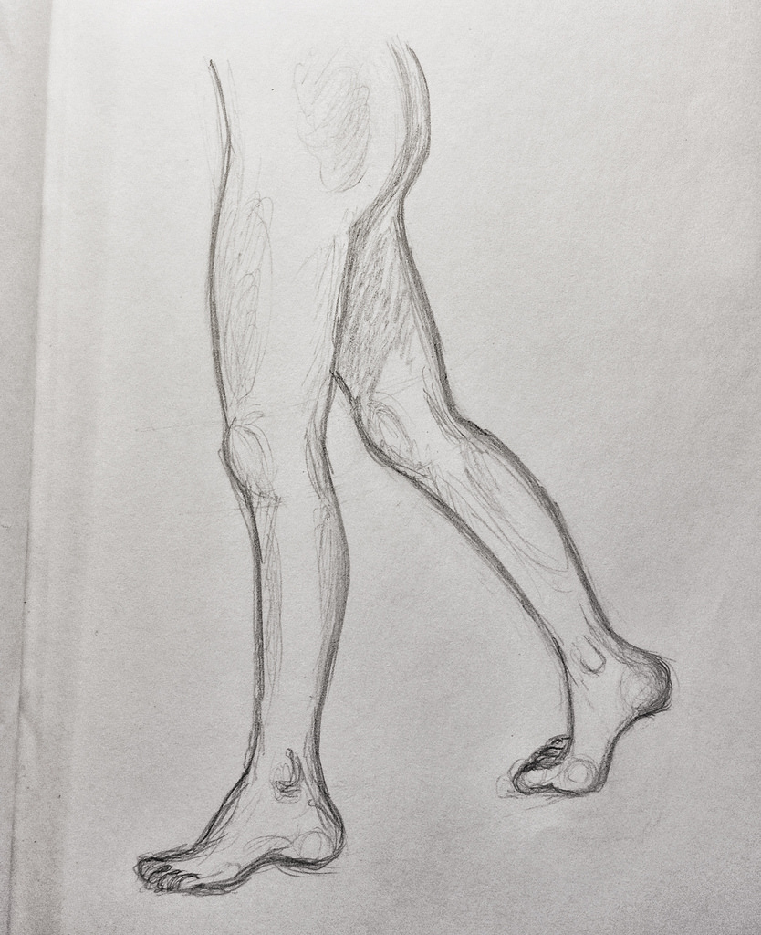 834x1024 Walking Legs Pencil Drawing On Paper. Quick Sketch Of - Human Leg Sketch