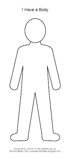 236x549 Blank Body Template Outline Printable Human Drawing Front Back For - Human Outline Sketch
