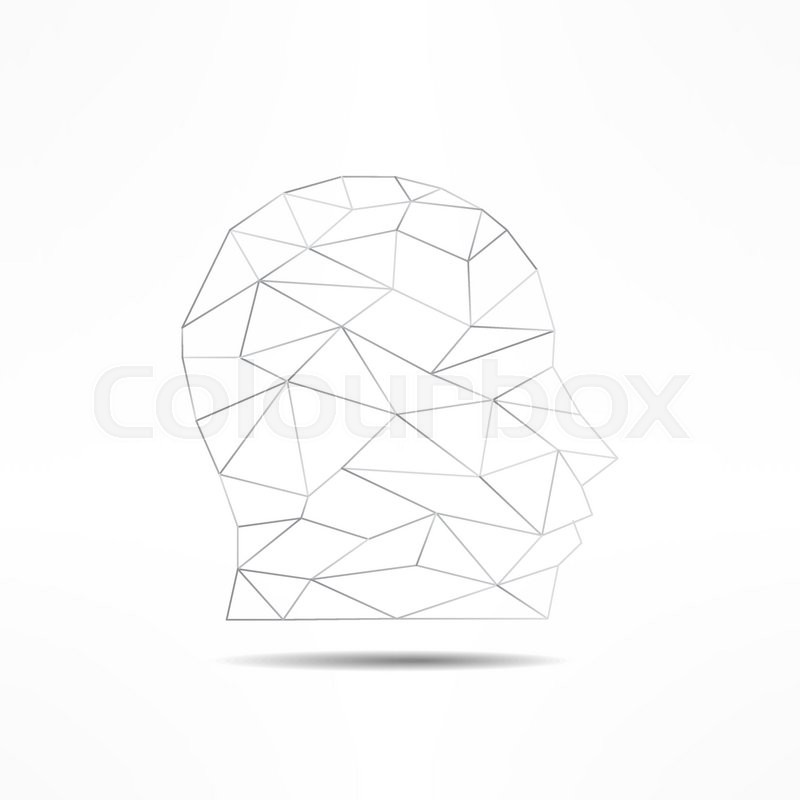 800x800 Human Face Profile Silhouette Isolated. 3d Mans Face Outline - Human Profile Sketch