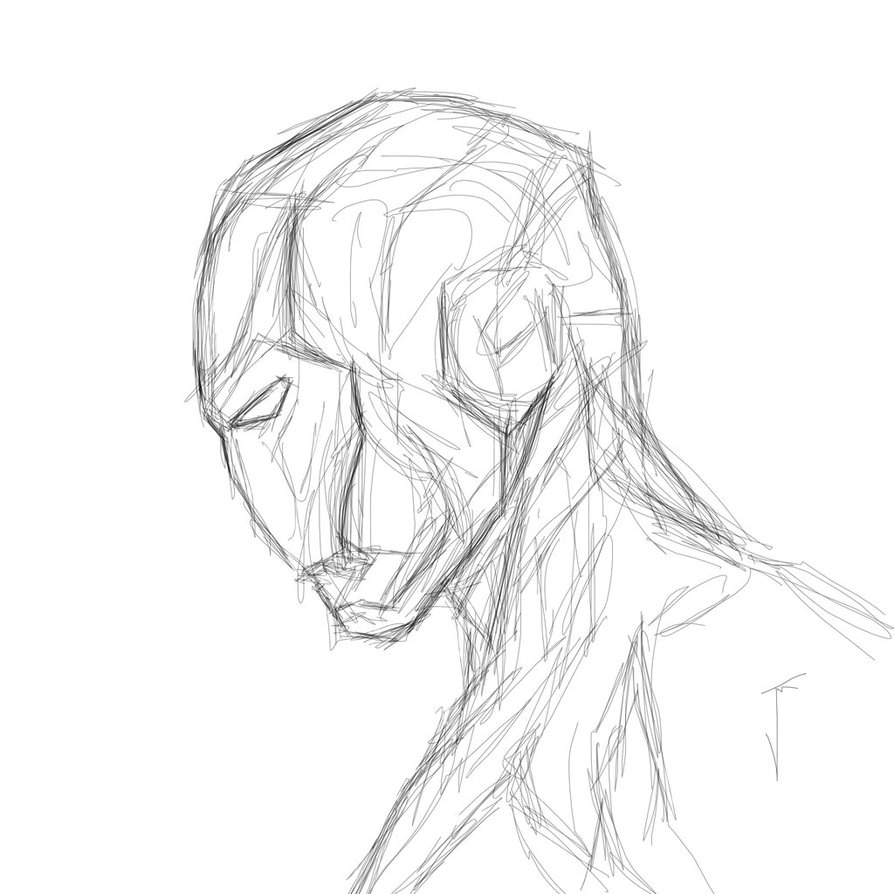 894x894 Iron Man Profile Sketch 01 By Joshmackey - Human Profile Sketch