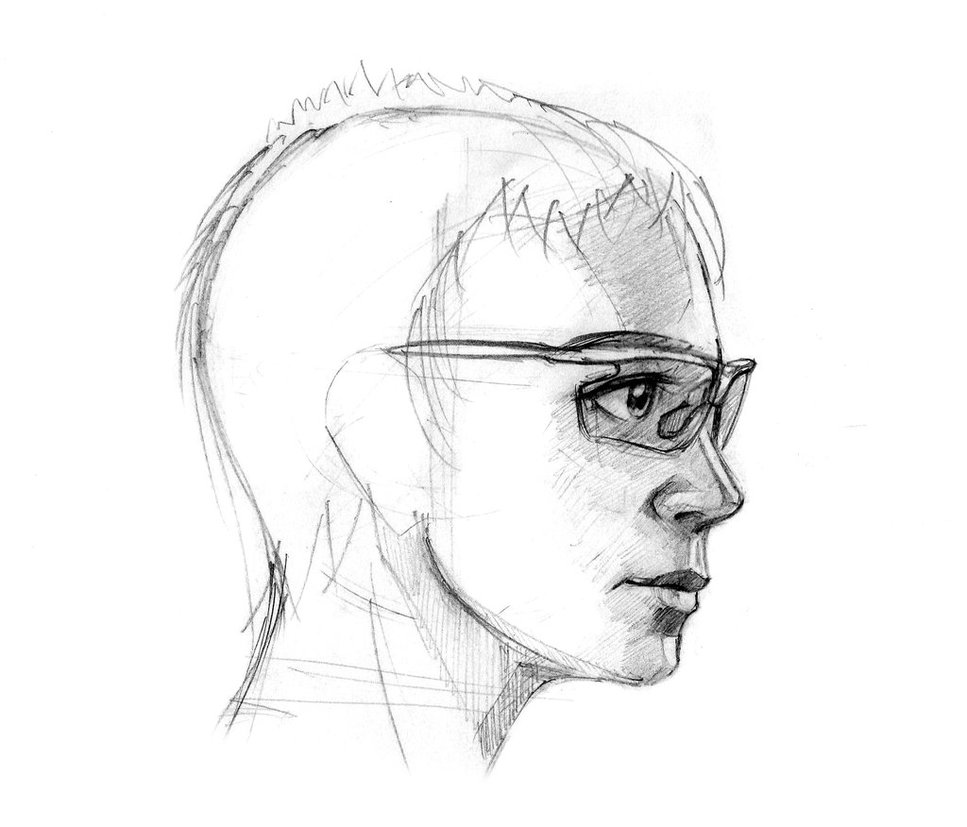 Human Profile Sketch at PaintingValley.com | Explore collection of ...