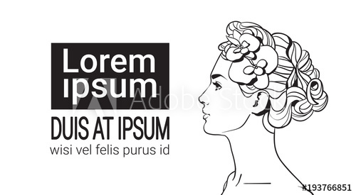 500x275 Beautiful Woman With Elegant Hairstyle Profile Sketch Female Face - Human Profile Sketch