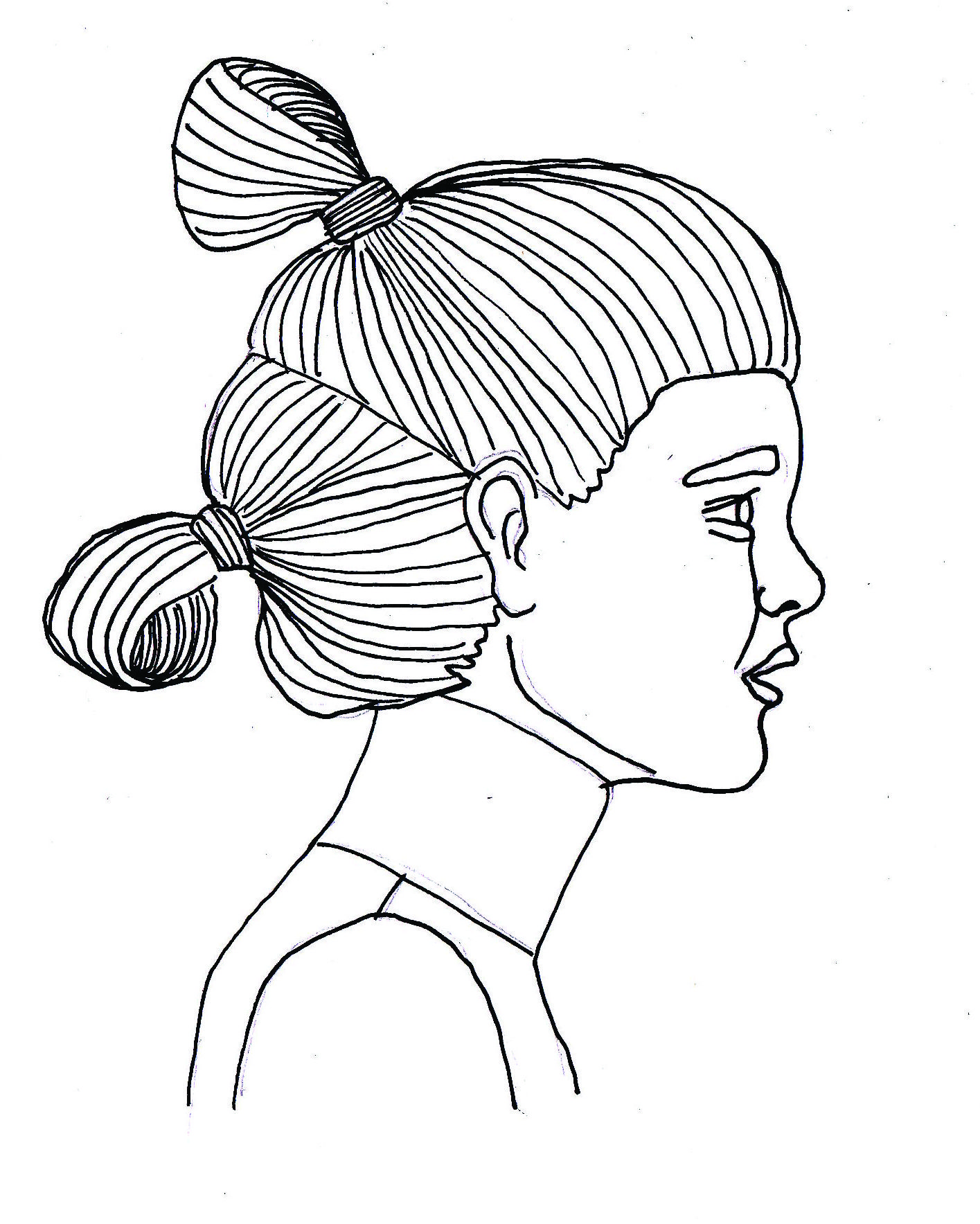 1415x1767 Human Profile Sketch Line Drawing By Karoliina 2015 - Human Profile Sketch