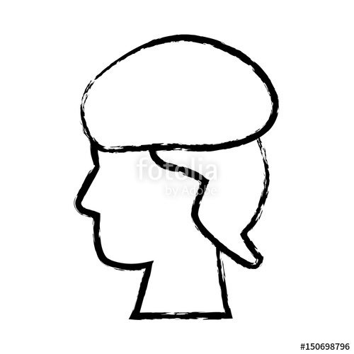 500x500 Sketch Profile Head Human Life Design Vector Illustration Stock - Human Profile Sketch