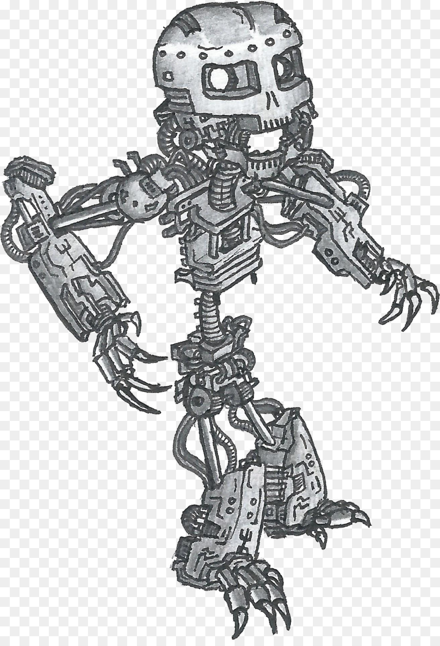 900x1320 Robot Drawing Human Skeleton Art - Human Robot Sketch