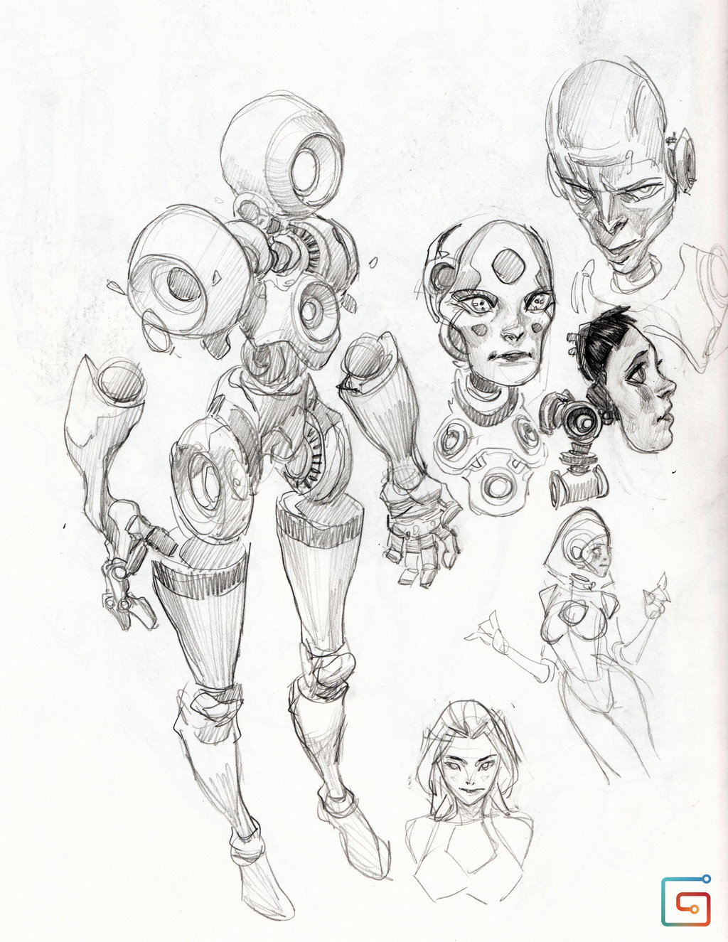1024x1325 Robot Sketches By Medders - Human Robot Sketch