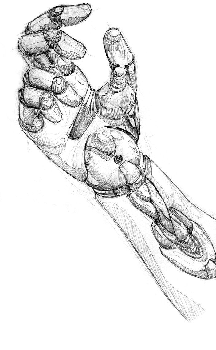 703x1137 Robot Sketch Robot Hand By Pepperwolf Science - Human Robot Sketch