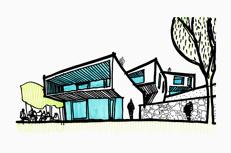 800x530 Perspective Sketch With Human Scale Ideas For Architecture Students - Human Scale Sketch