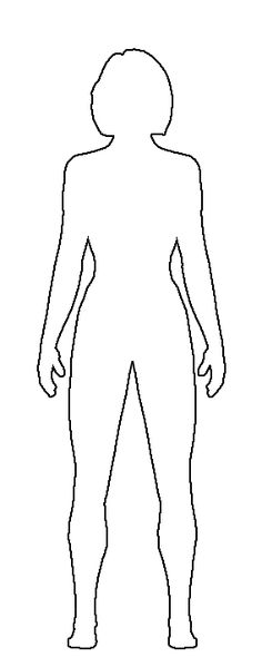 236x599 Human Body Outline Front And Back Pdf Outline Templates - Human Sketch Outline