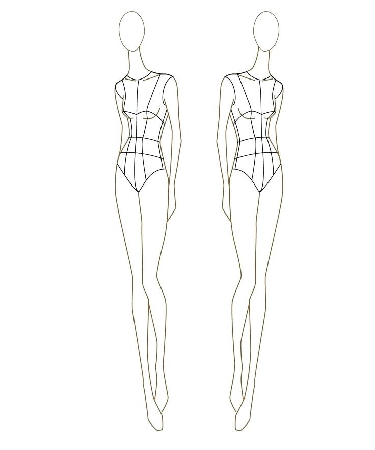 736x883 Blank Body Coloring - Human Sketch Outline